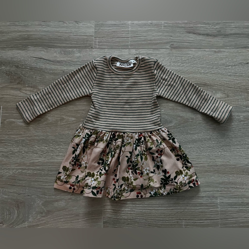 Molo Baby Carel Bramble Rose Long Sleeve Dress - Size 6m (68) - Picture 2 of 7